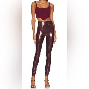 Spanx new with tag faux leather Ruby red high rise legging
Size small